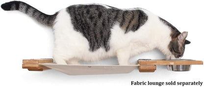 Cat Feeder Wall-Mounted Elevated Feeding Shelf, 8.5 X 11 X 3 Inches, Onyx Bamboo - (Pack of 1)